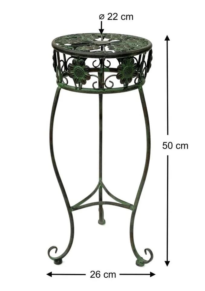 DanDiBo Blumenhocker Metall Grün Antik