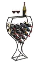 DanDiBo Weinregal Weinglas Design Metall Schwarz 15 Flaschen Bild 2