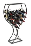 DanDiBo Weinregal Weinglas Design Metall Schwarz 15 Flaschen Bild 3