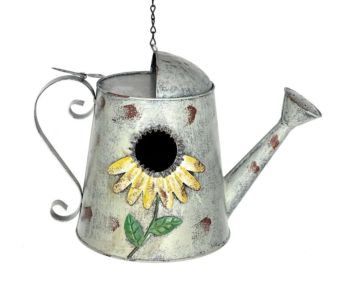 DanDiBo Vogelhaus Metall Grau Silber Shabby Chic Nistkasten - Bild 2