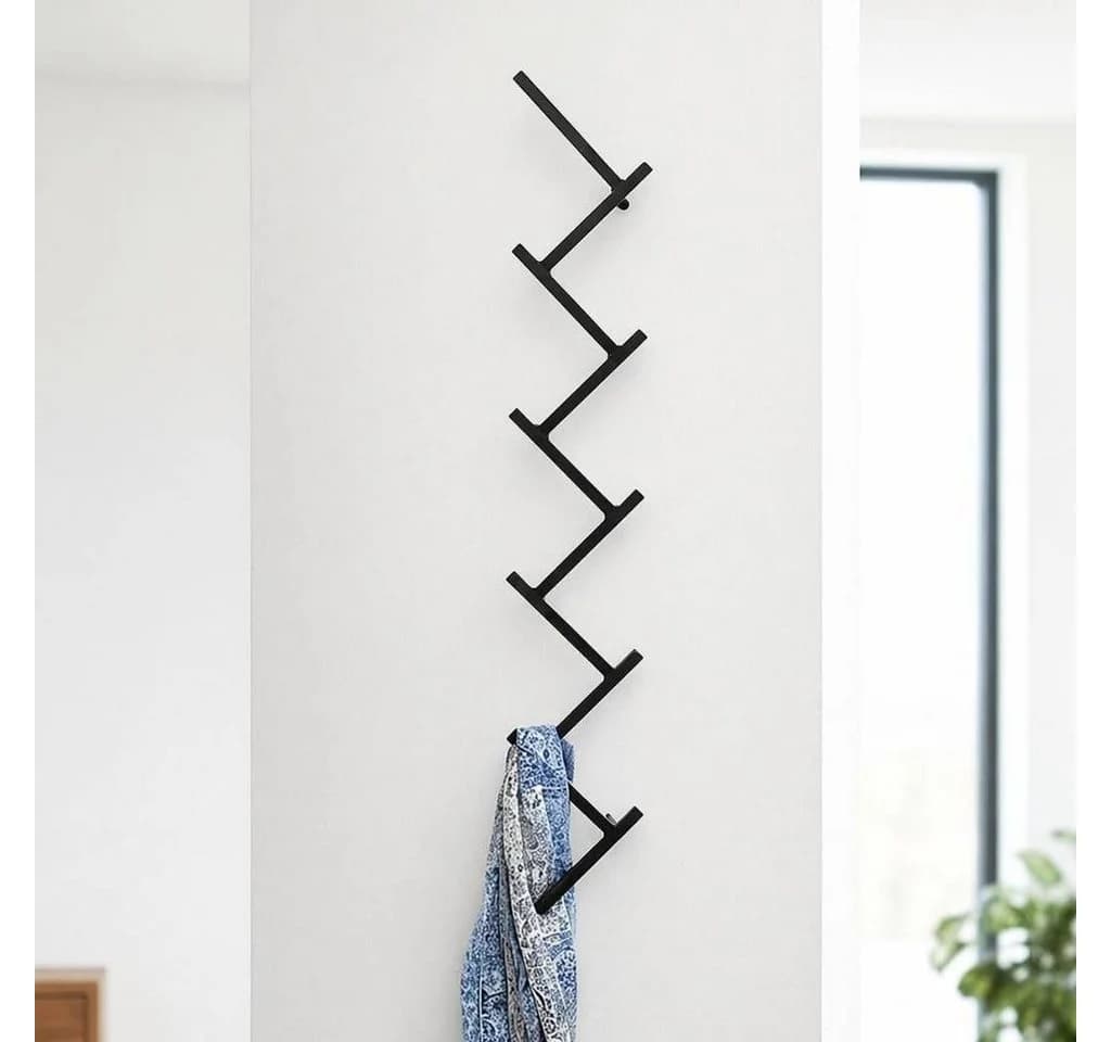 DanDiBo Wandgarderobe mit 10 Haken Schwarz Pulverbeschichtet - Bild 2
