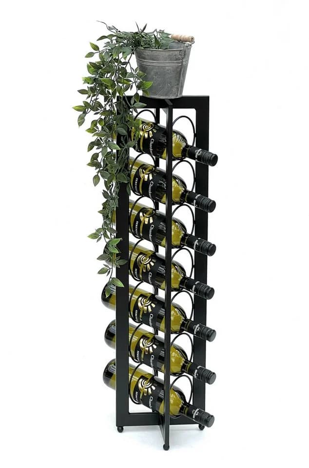 DanDiBo Weinregal Schwarz Metall Stehend 7 Flaschen - Bild 3
