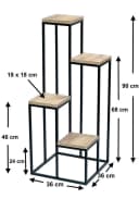 DanDiBo Blumentreppe Metall Schwarz mit Holzfurnier Bild 1