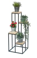 DanDiBo Blumentreppe Metall Schwarz mit Holzfurnier Bild 2