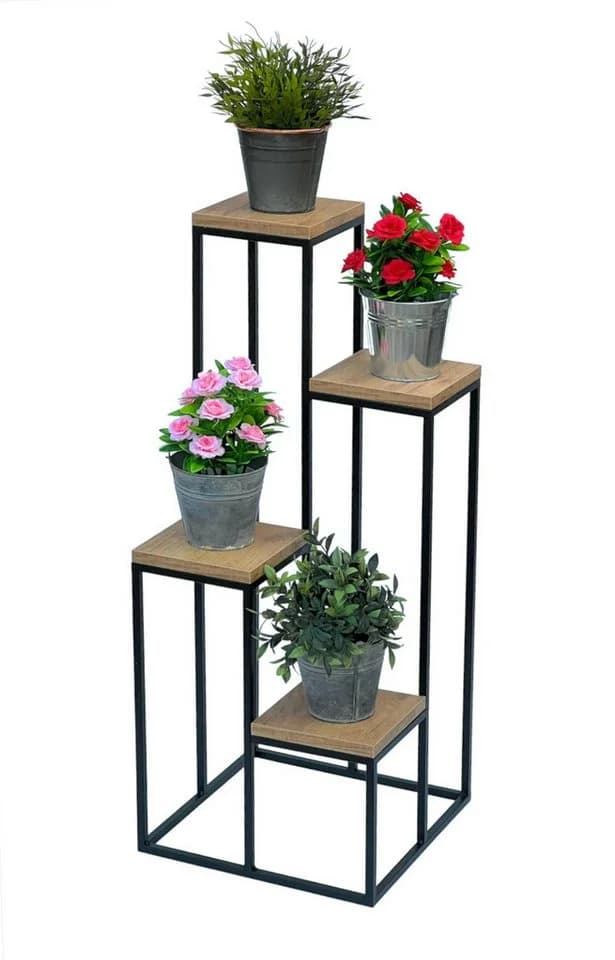 DanDiBo Blumentreppe Metall Schwarz mit Holzfurnier - Bild 5