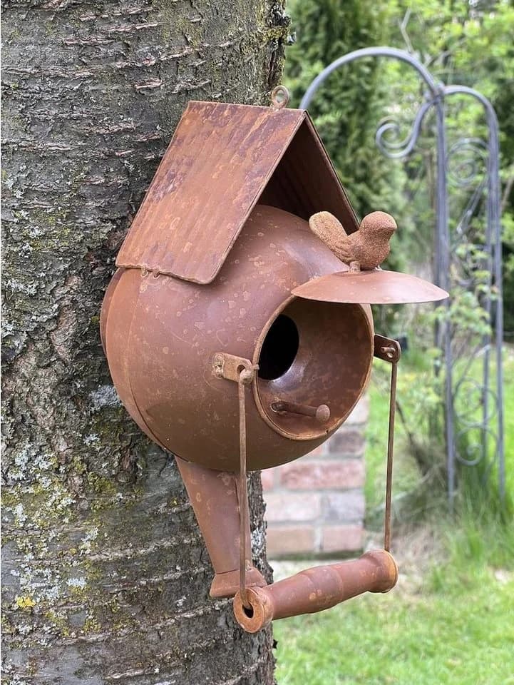 DanDiBo Vogelhaus Edelrost Metall zum Aufhängen - Bild 4