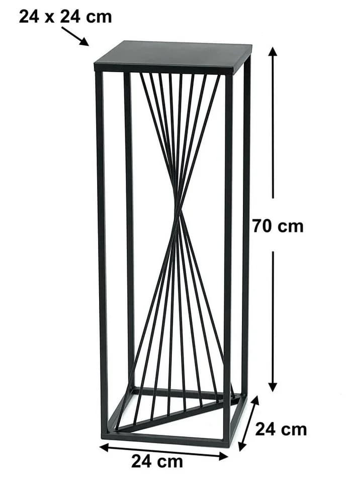 DanDiBo Blumenhocker Metall Schwarz Eckig Design