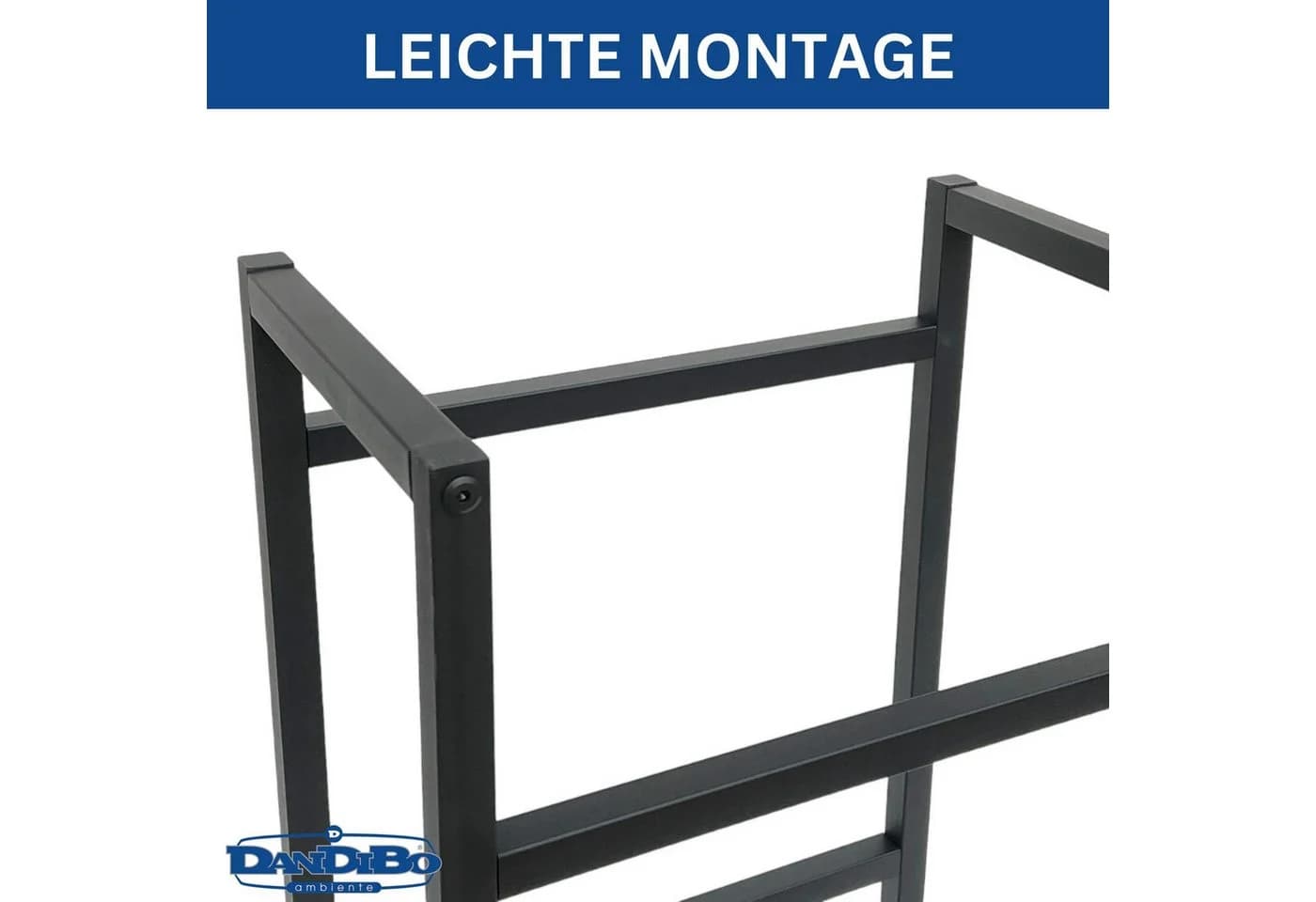 DanDiBo Getränkekistenregal Schmal Metall Schwarz 2 Kisten - Bild 5