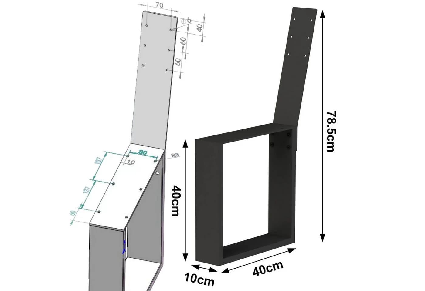 DanDiBo Sitzbank Metall Schwarz DIY Bankgestell