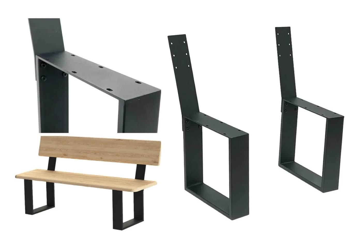 DanDiBo Sitzbank Metall Schwarz DIY Bankgestell - Bild 2
