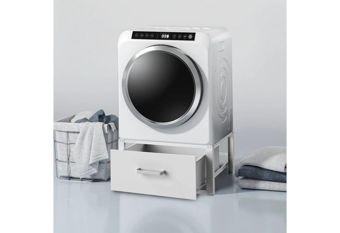 DanDiBo Waschmaschinenunterschrank Weiß mit Schublade - Bild 4