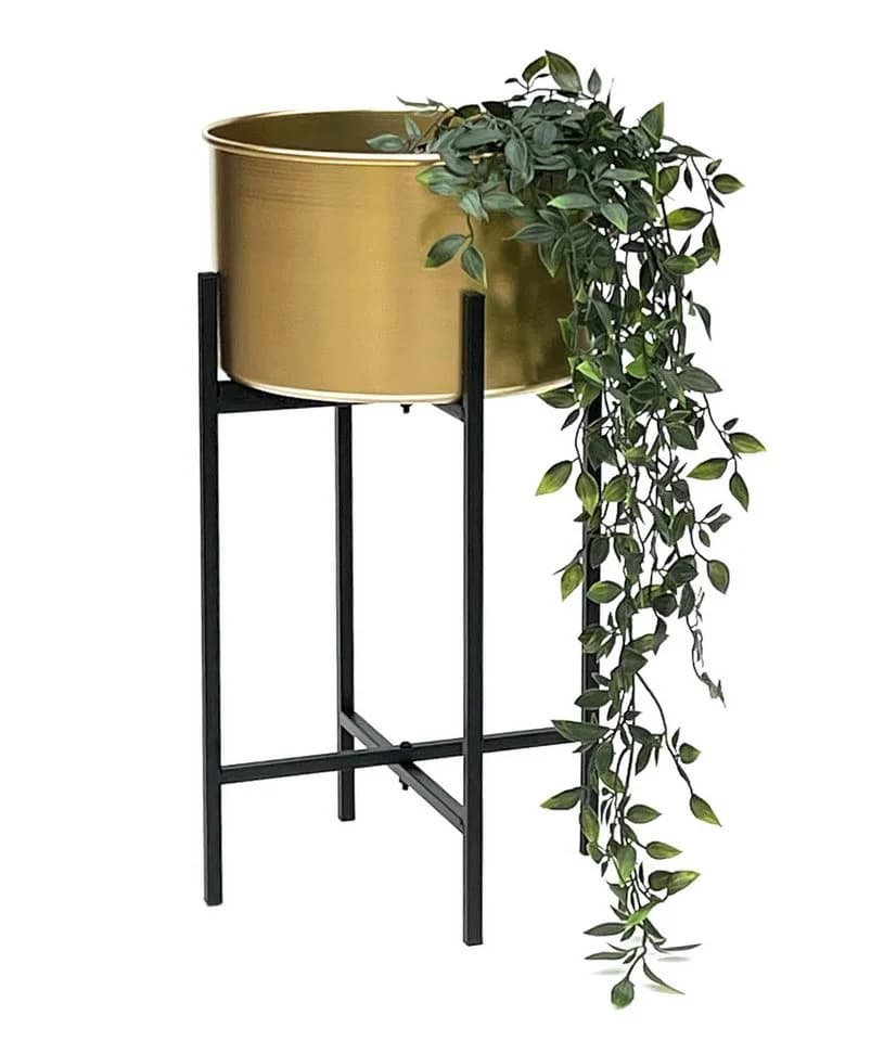 DanDiBo Blumenhocker mit Topf Gold Metall Schwarz Modern - Bild 2