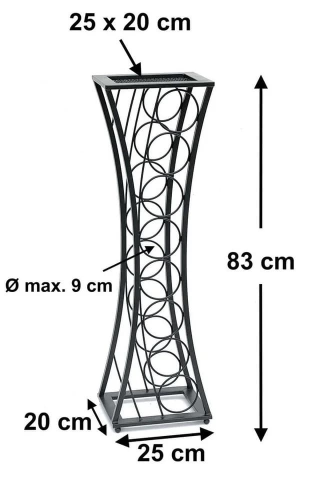 DanDiBo Weinregal Metall Schwarz Stehend Mika 80 cm Flaschenregal Modern