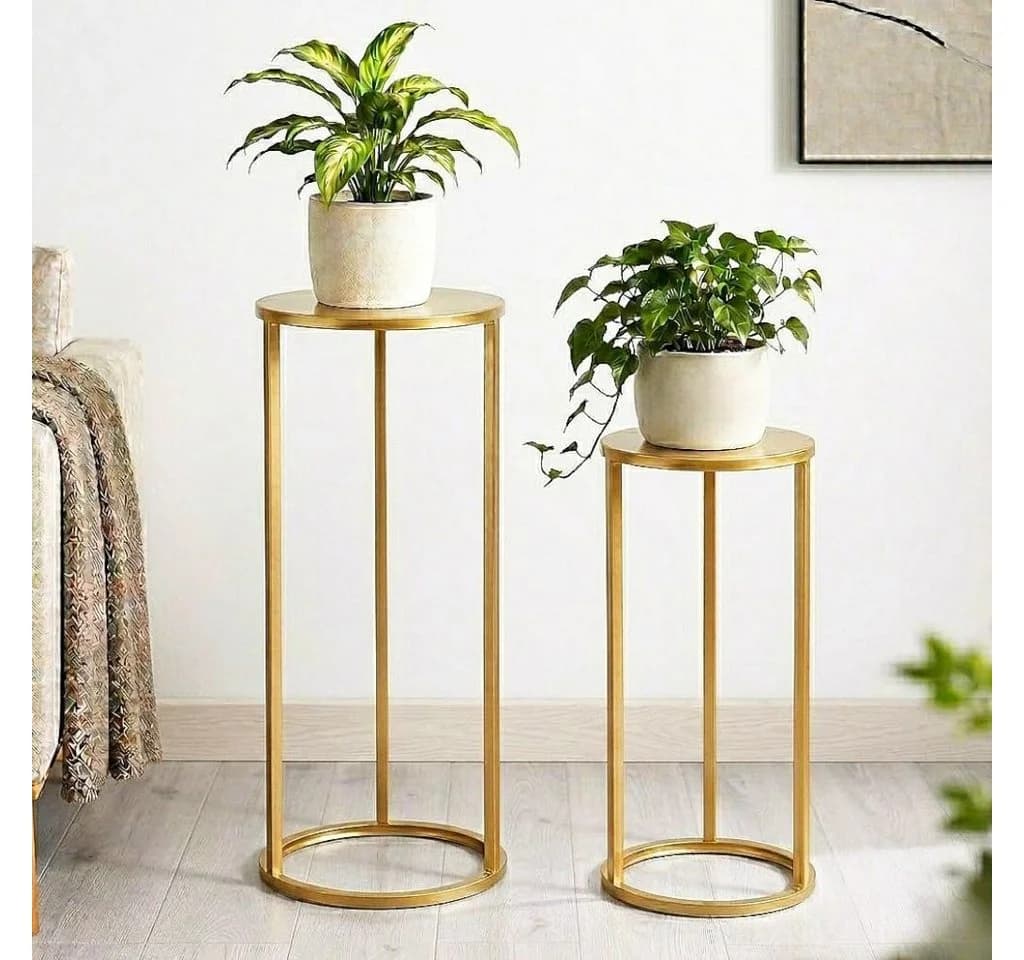 DanDiBo Blumenständer 2er Set Metall Gold Rund - Bild 2