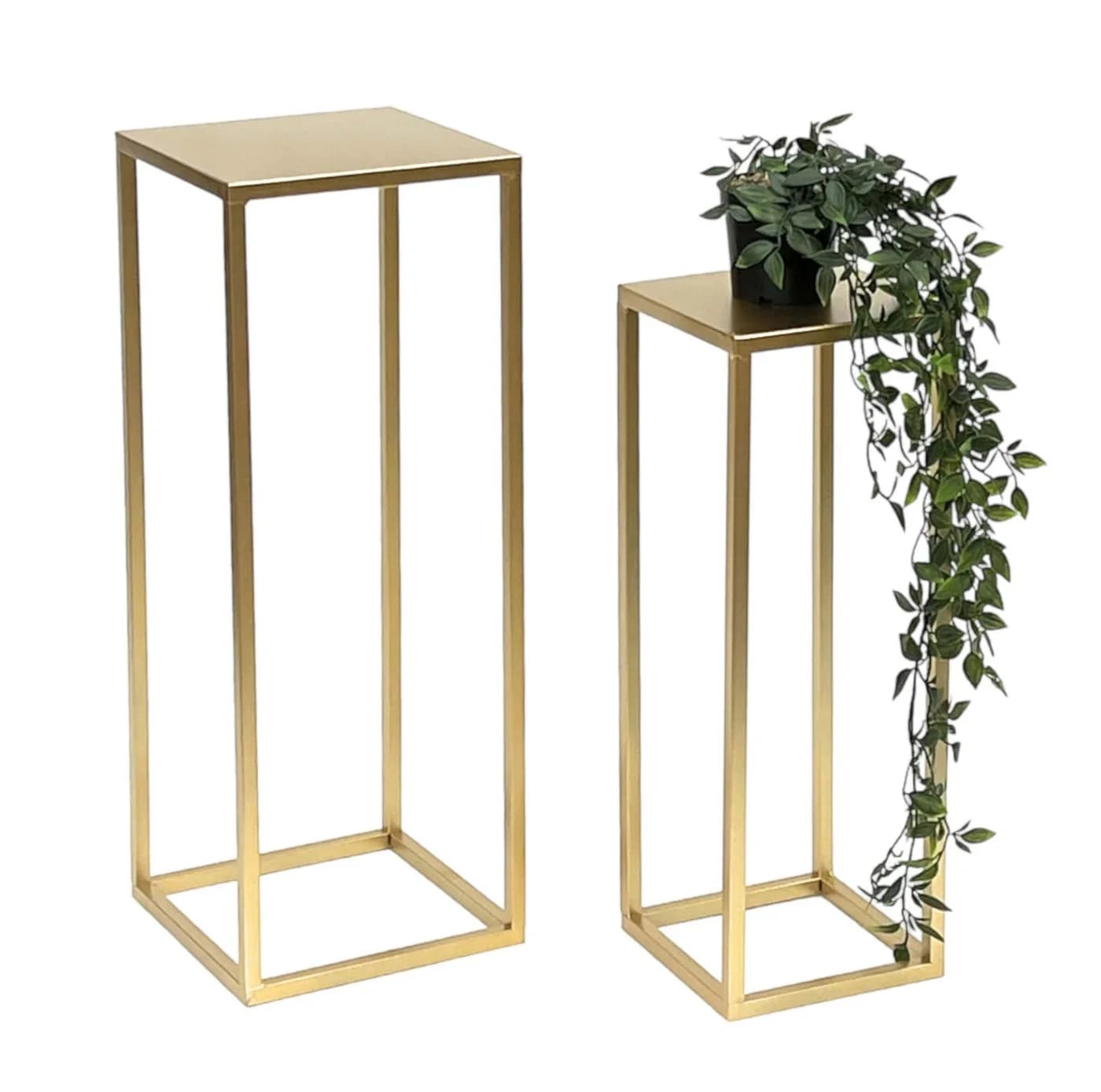 DanDiBo Blumenhocker Metall Gold Eckig Blumenständer 2er Set - Bild 2