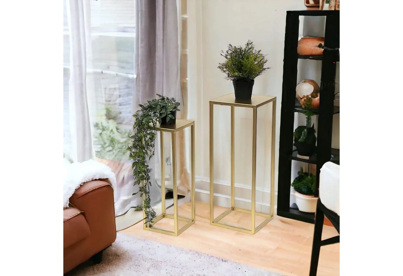 DanDiBo Blumenhocker Metall Gold Eckig Blumenständer 2er Set - Bild 3