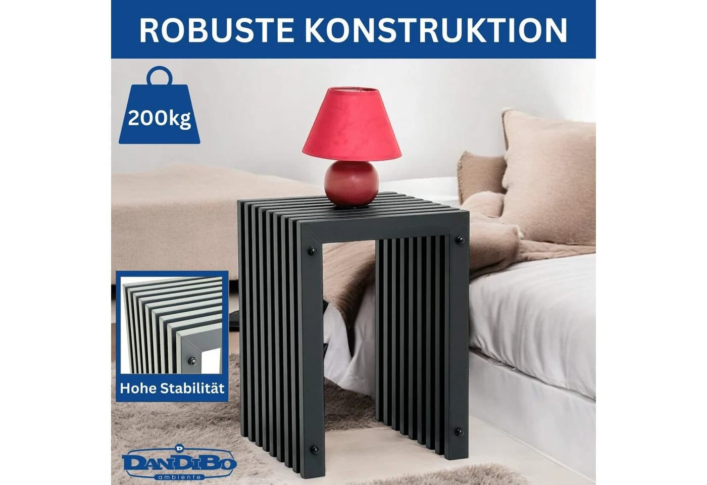 DanDiBo Blumenhocker Lamellenhocker Metall Schwarz - Bild 4