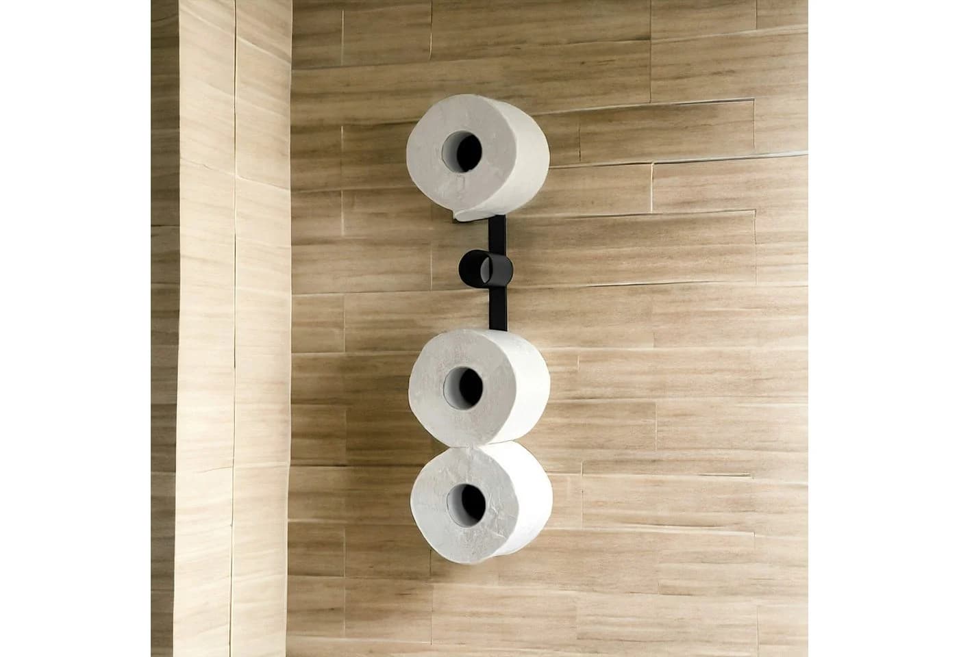 DanDiBo Toilettenpapierhalter Schwarz Metall Unsichtbar Wandhalterung - Bild 4