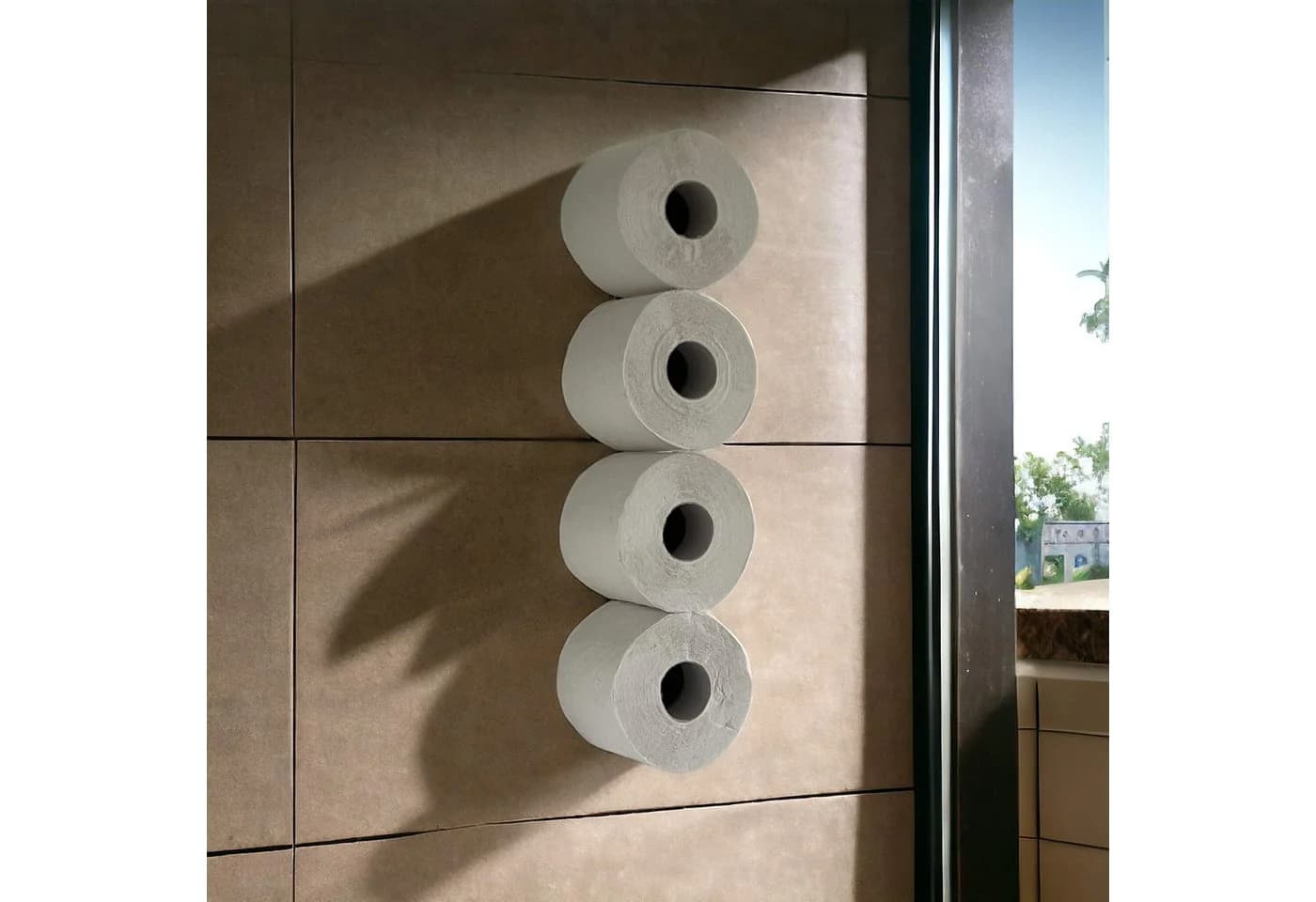 DanDiBo Toilettenpapierhalter Schwarz Metall Unsichtbar Wandhalterung - Bild 5