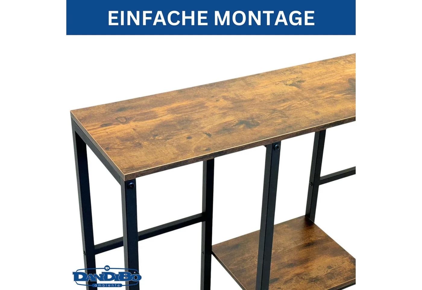 DanDiBo Getränkekistenregal 4 Kisten Holz Metall Schwarz - Bild 5