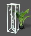 DanDiBo Blumenhocker Metall Weiß 70 cm Beistelltisch Bild 2