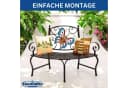 DanDiBo Gartenbank Halbrund Wetterfest Metall Braun Bild 5