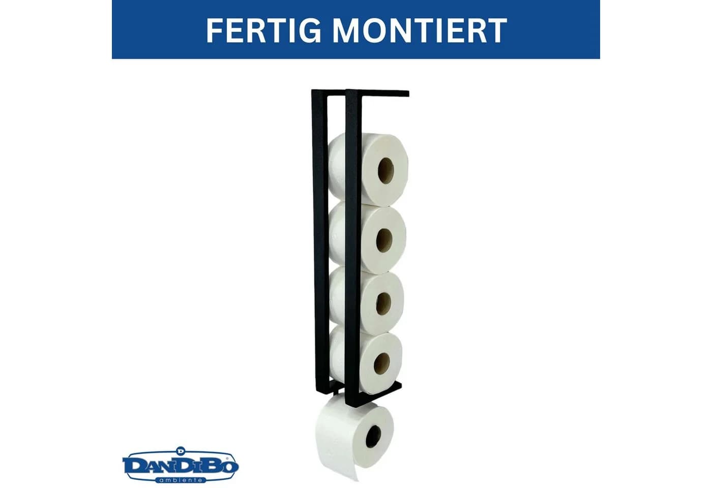 DanDiBo Toilettenpapierhalter Schwarz Wand Metall Modern - Bild 5