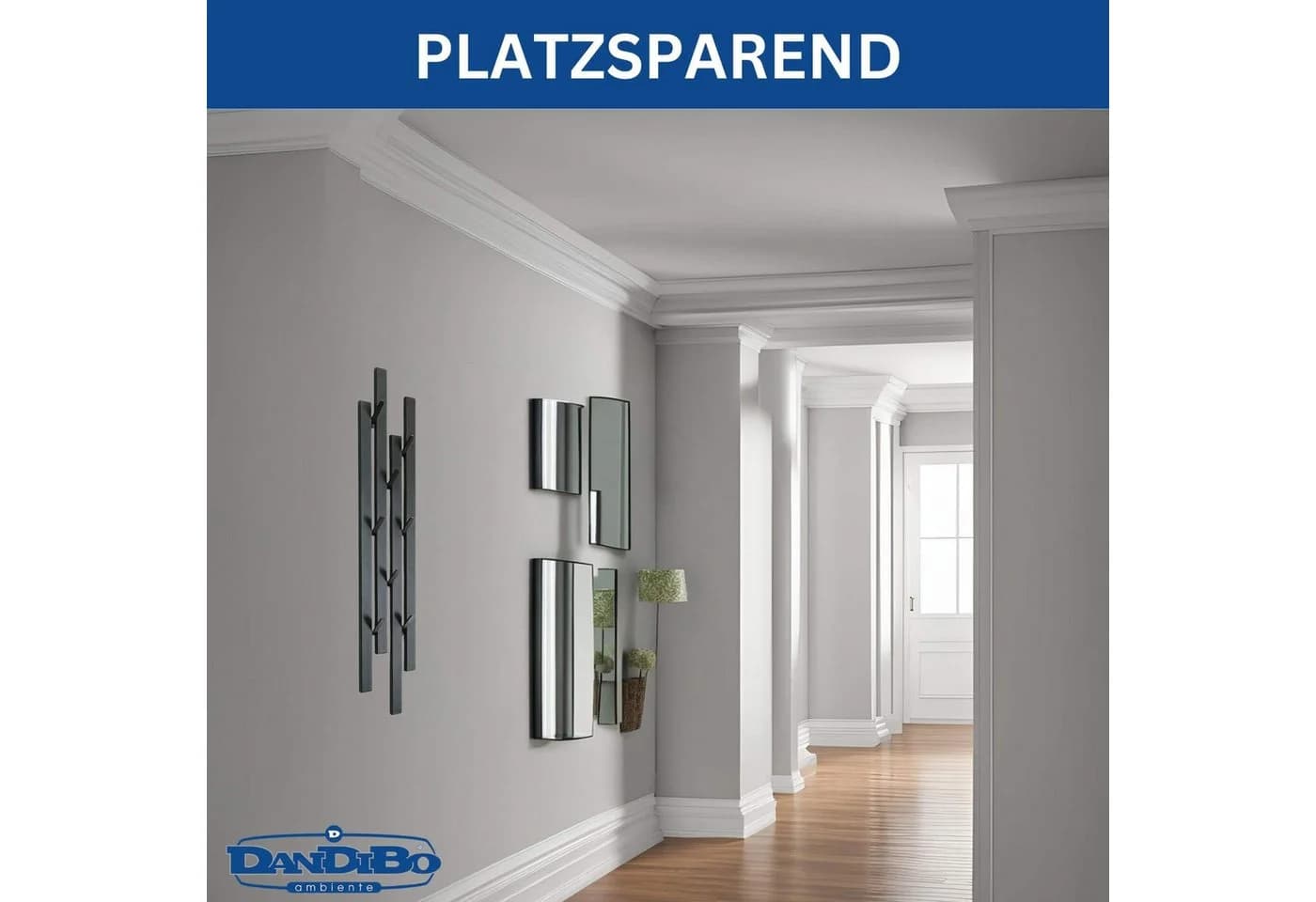 DanDiBo Wandgarderobe Schwarz Metall mit 8 Haken Modern - Bild 4