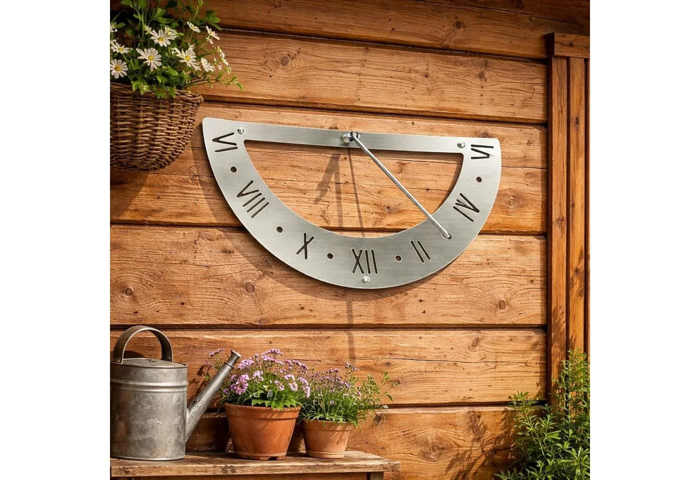 DanDiBo Sonnenuhr Edelstahl Wand 70cm Wetterfest Silber Matt - Bild 3