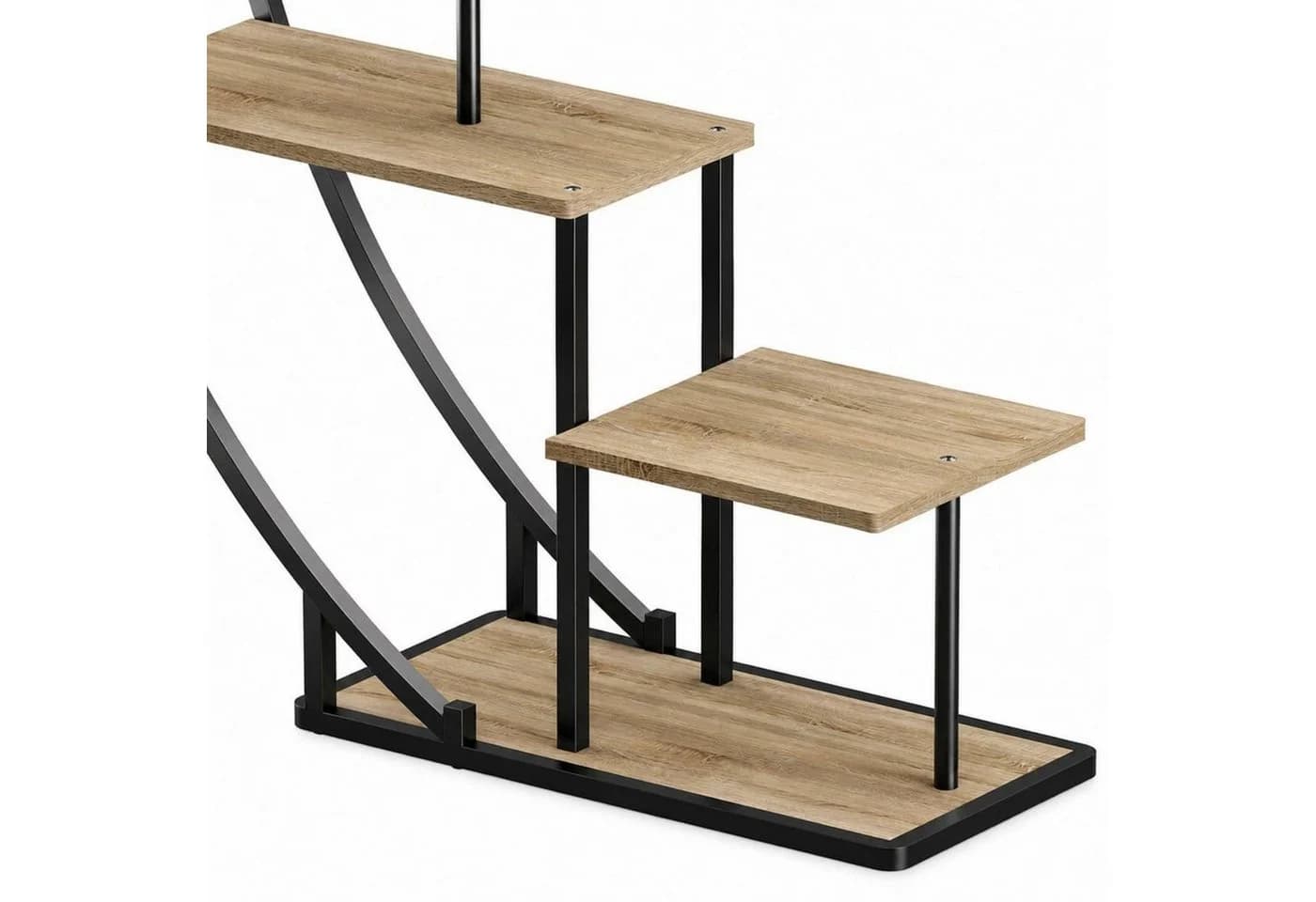 DanDiBo Blumenständer Halbrund Metall Schwarz Holzoptik - Bild 5