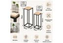 DanDiBo Blumenständer 2er Set Schwarz Metall Holzoptik Bild 1