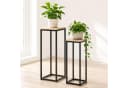 DanDiBo Blumenständer 2er Set Schwarz Metall Holzoptik Bild 2
