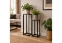 DanDiBo Blumenständer 2er Set Schwarz Metall Holzoptik Bild 3