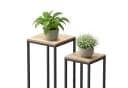 DanDiBo Blumenständer 2er Set Schwarz Metall Holzoptik Bild 4