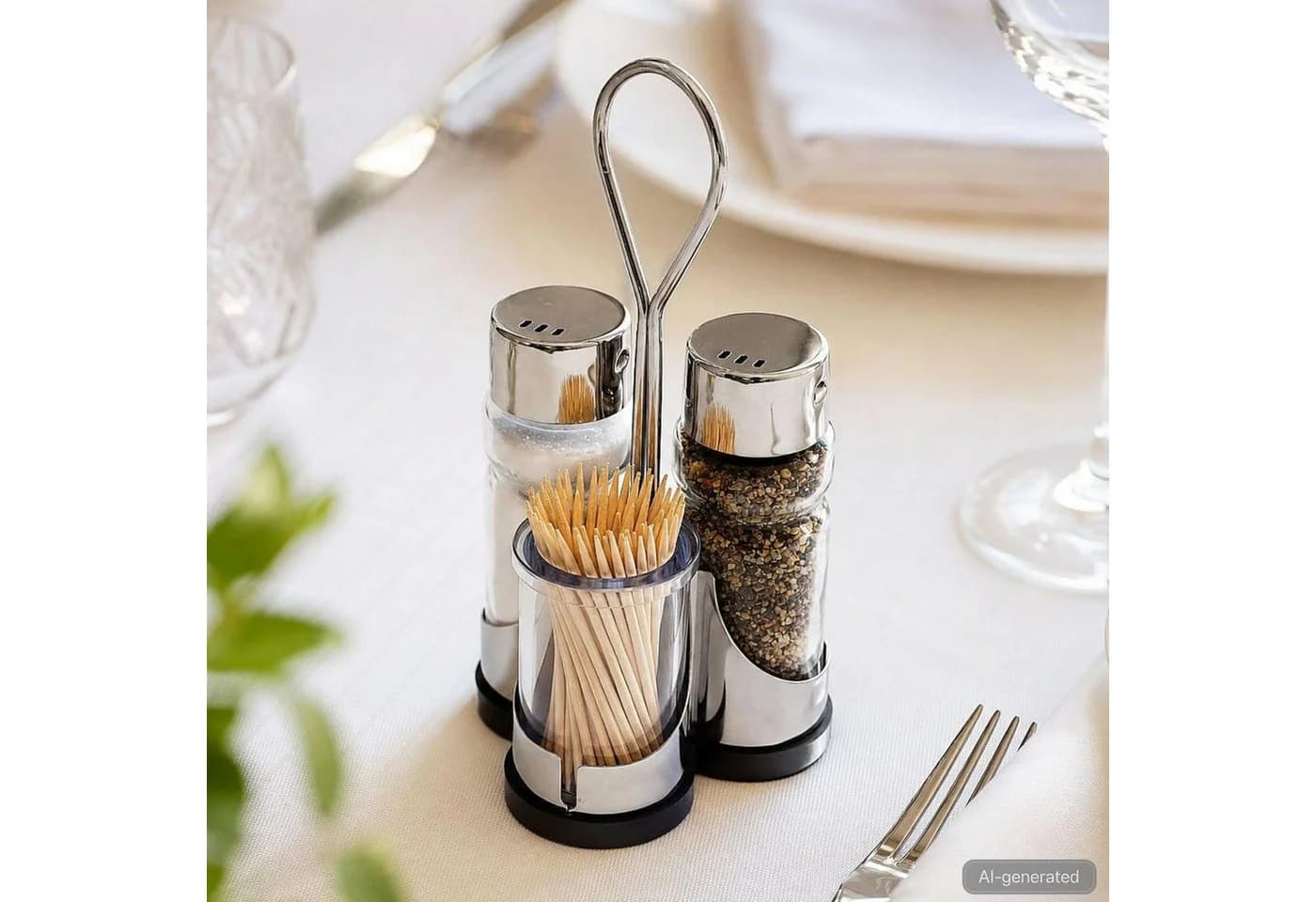DanDiBo Menage-Set Salz- und Pfefferstreuer mit Zahnstocher - Bild 2