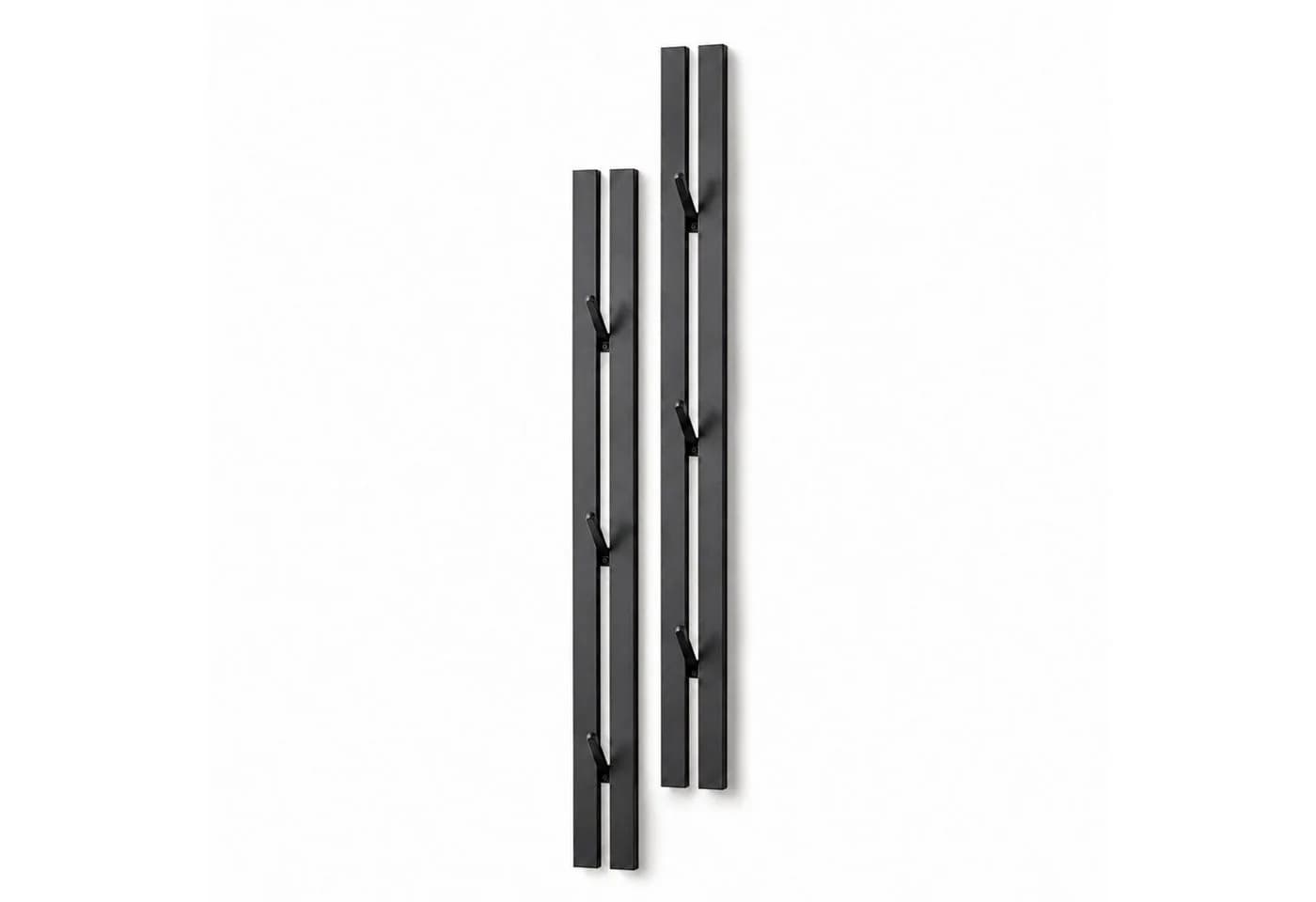 DanDiBo Wandgarderobe 2er Set Schwarz Metall mit 6 Haken - Bild 3