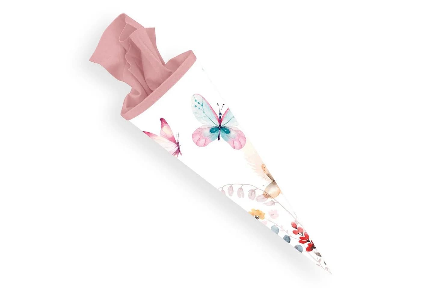 itenga Schultüte Zuckertüte 70cm rund Schmetterling Rosa