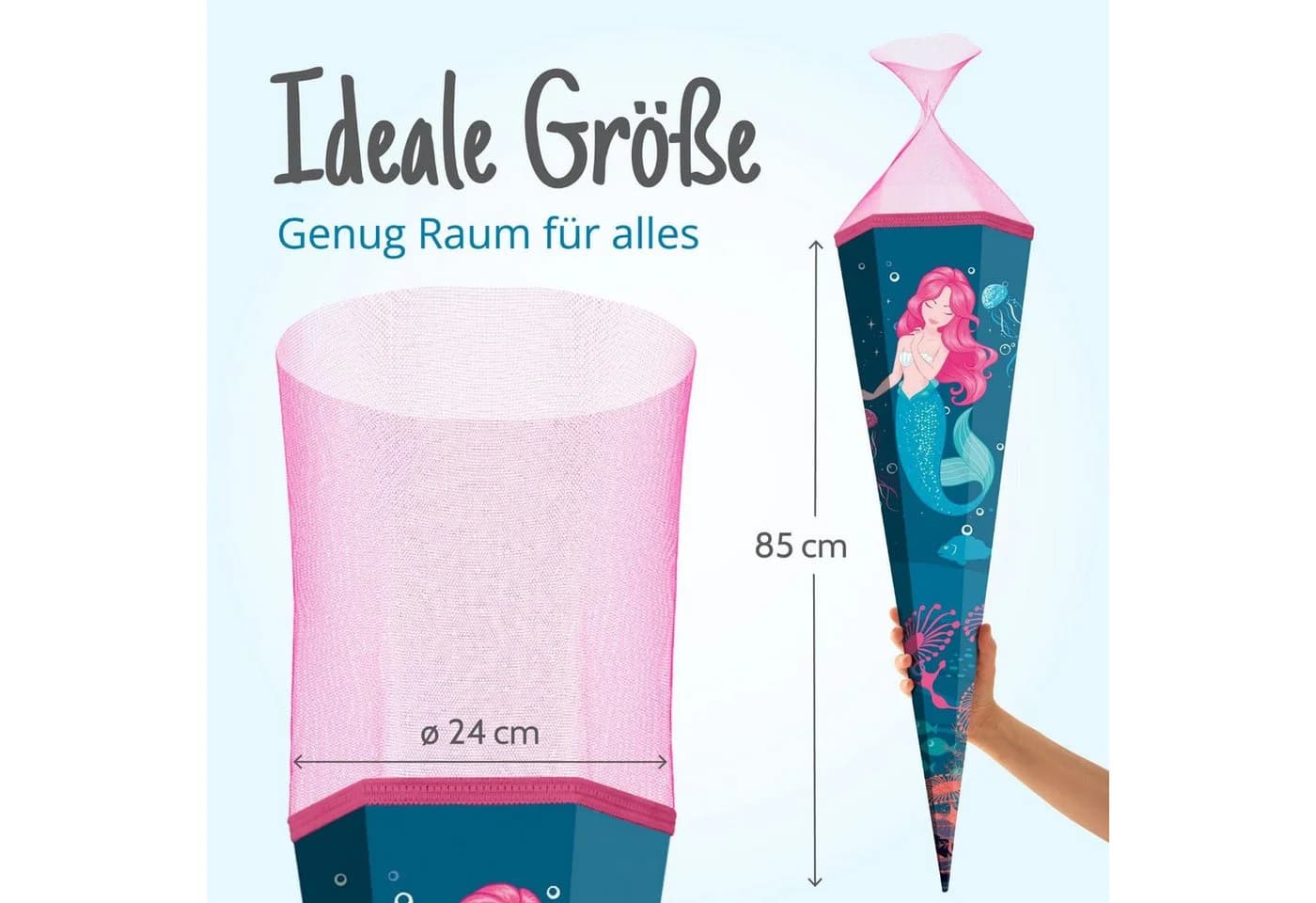 itenga Schultüte Meerjungfrau 85cm mit Tüllverschluss - Bild 4