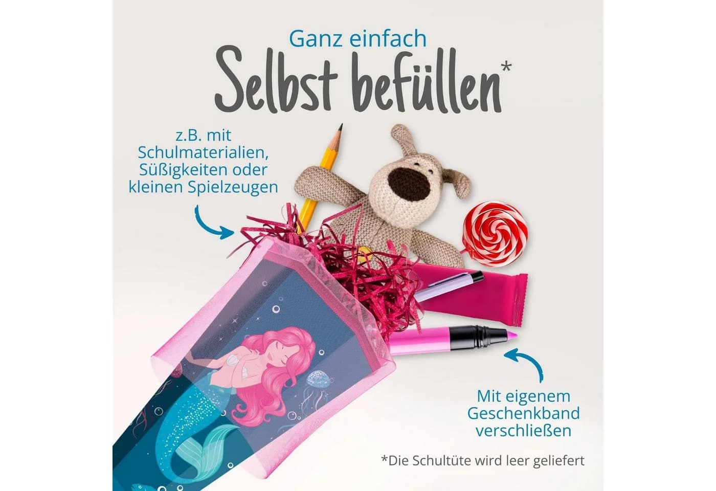 itenga Schultüte Meerjungfrau 85cm mit Tüllverschluss - Bild 5