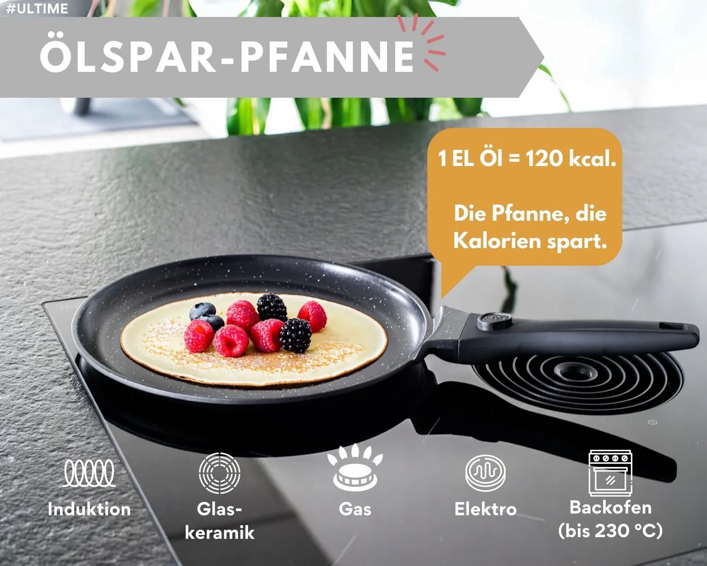 divory Crêpepfanne Pizzapfanne 28 cm Aluminium Antihaft