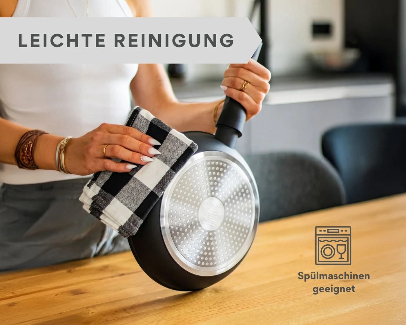 divory Pfannen-Set 3-tlg. Antihaftbeschichtung Aluminium Induktion - Bild 5