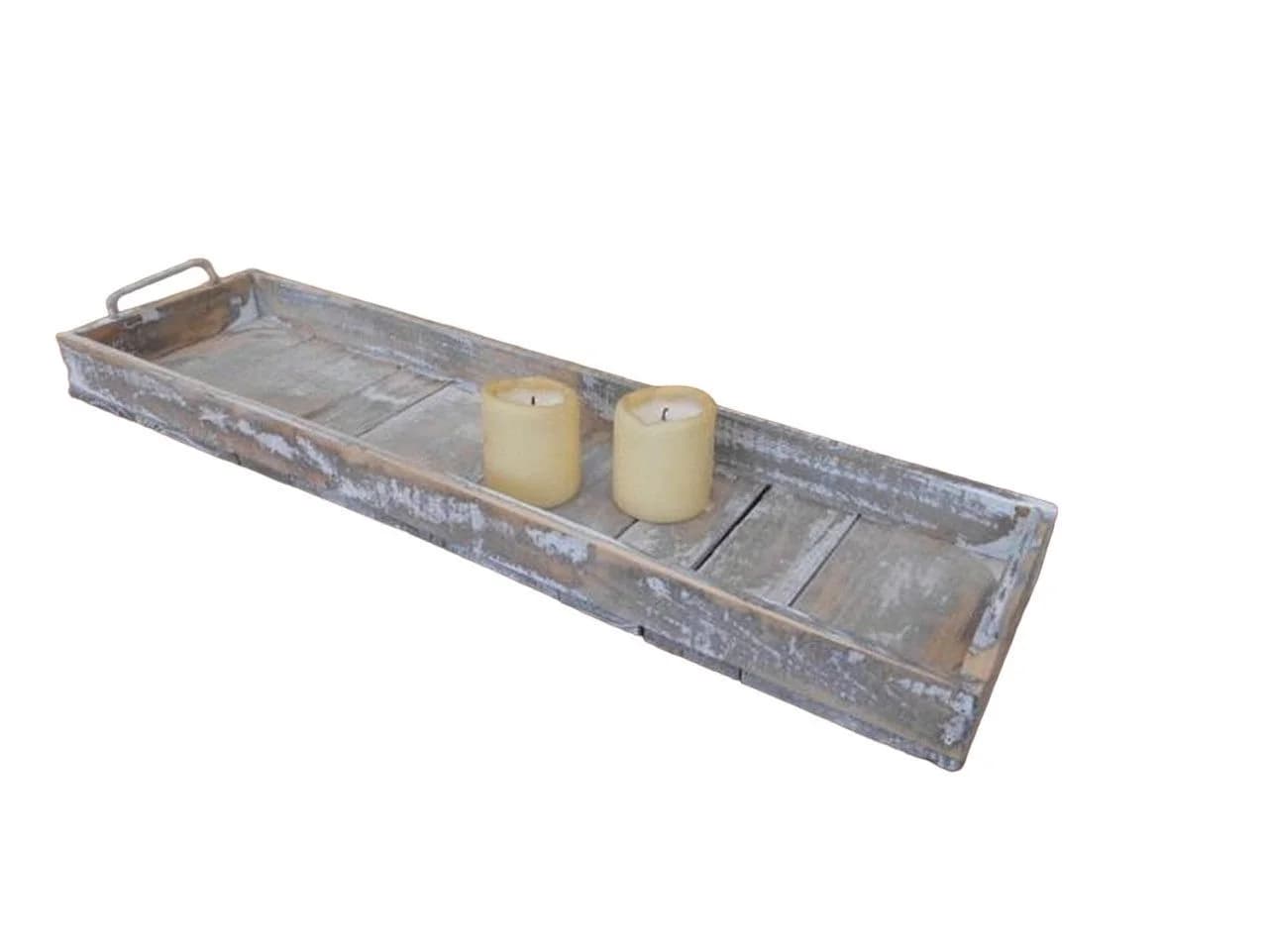 Deko-Impression Dekotablett Rustikales Holz Shabby Grau-Beige 75 cm - Bild 2