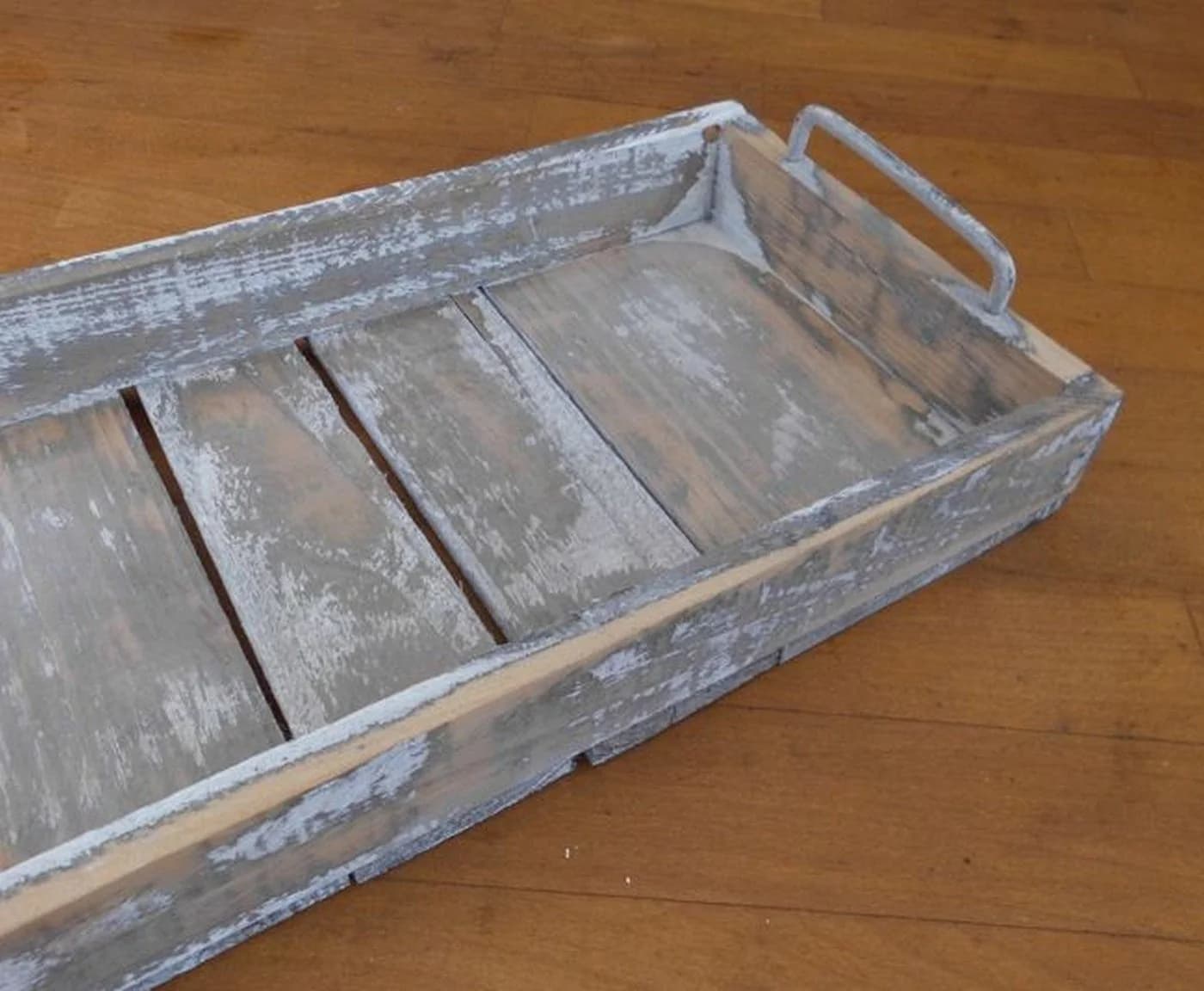 Deko-Impression Dekotablett Rustikales Holz Shabby Grau-Beige 75 cm - Bild 3