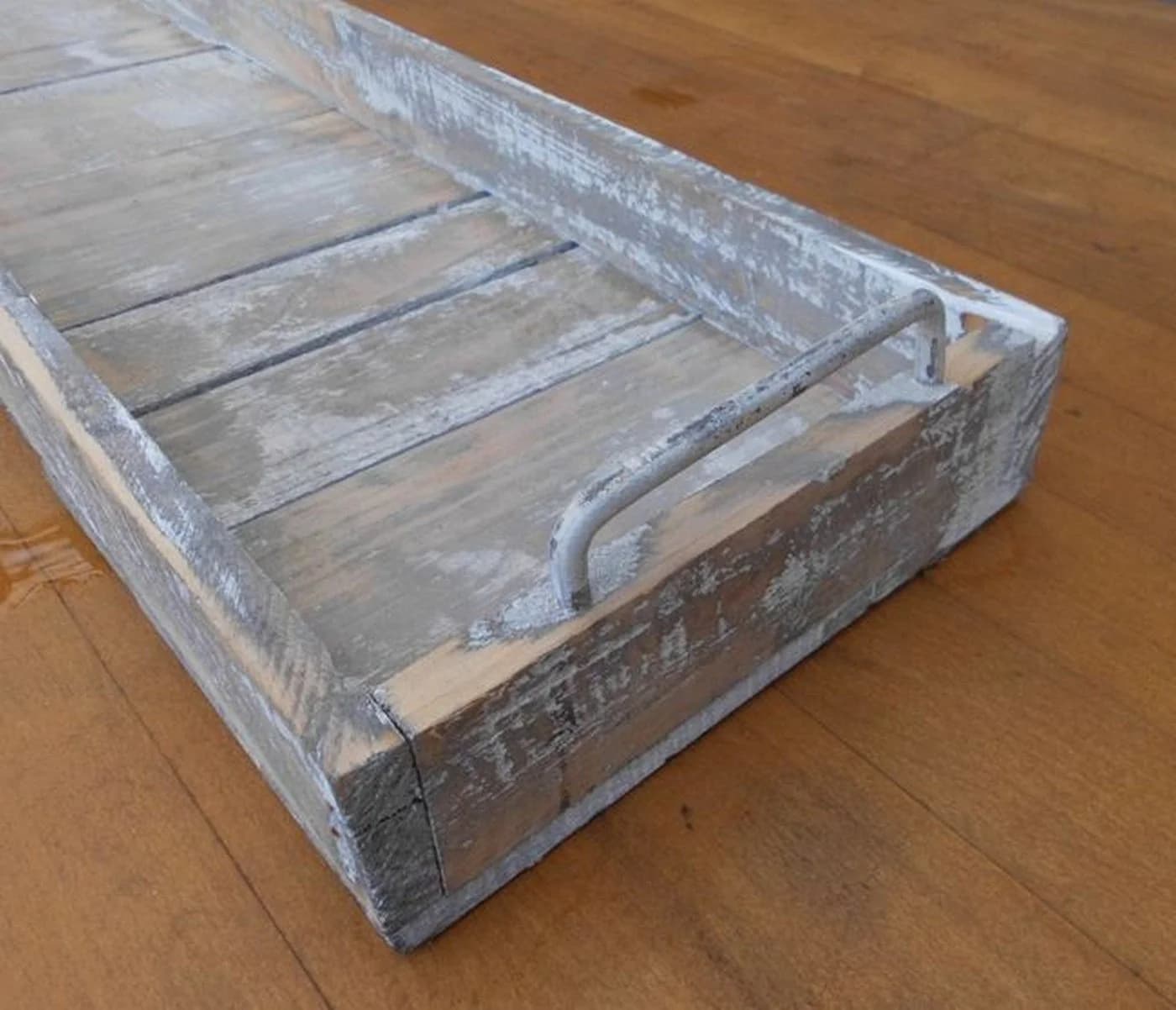 Deko-Impression Dekotablett Rustikales Holz Shabby Grau-Beige 75 cm - Bild 4