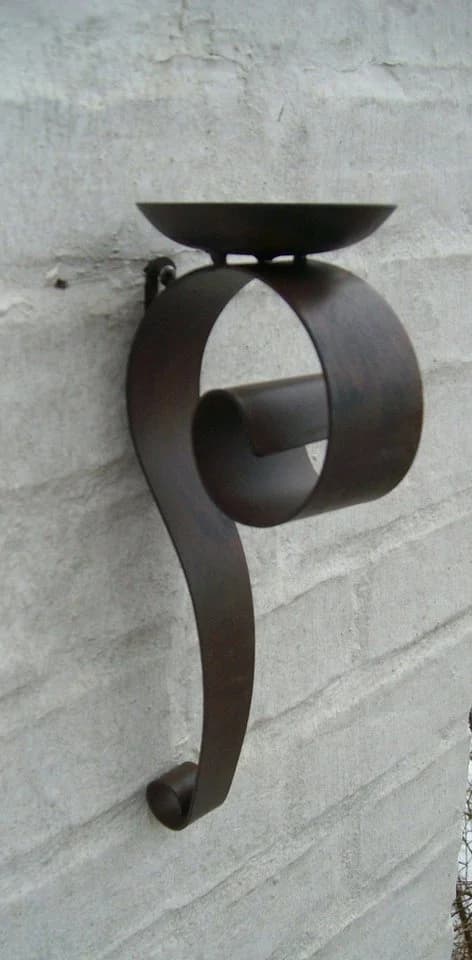 Deko-Impression Wandkerzenhalter Eisen Landhaus Dunkelrost