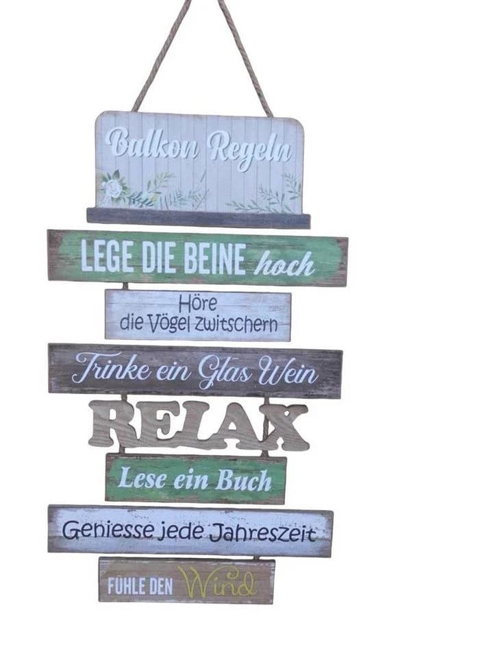Deko-Impression Wanddeko Balkonschild Holz MDF Mehrfarbig - Bild 2