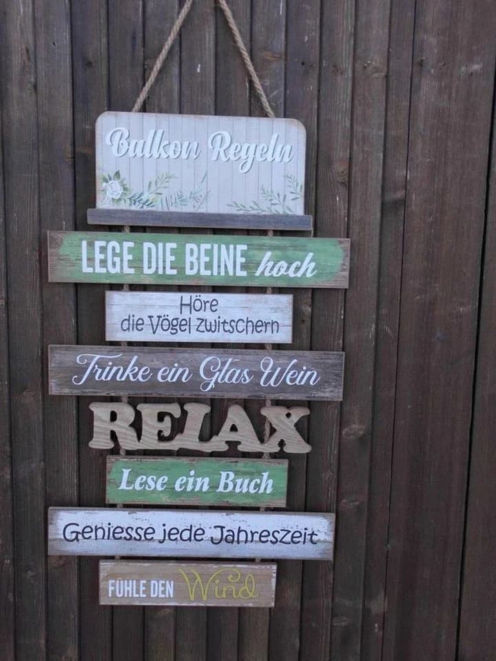 Deko-Impression Wanddeko Balkonschild Holz MDF Mehrfarbig - Bild 3