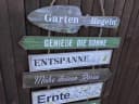 Deko-Impression Hängeschild Gartenregeln Bunt Holz MDF Bild 1