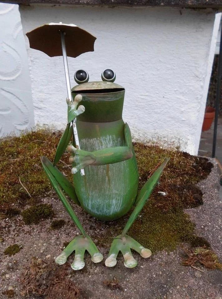 Deko-Impression Gartenfigur Frosch mit Regenschirm Eisen - Bild 3