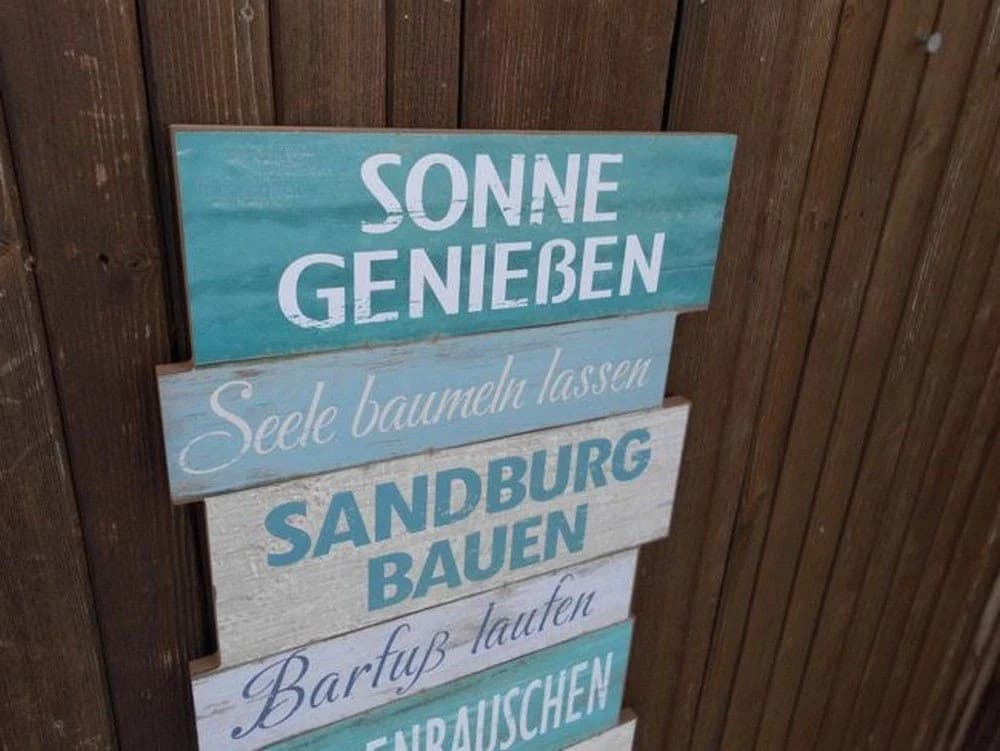Deko-Impression Wanddekoobjekt Schild Strandregeln Gartenregeln Beach Relax Holz /MDF 49 cm
